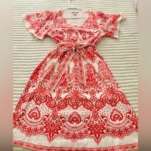 Flying Tomato Woman’s flutter sleeve A line dress, size Large